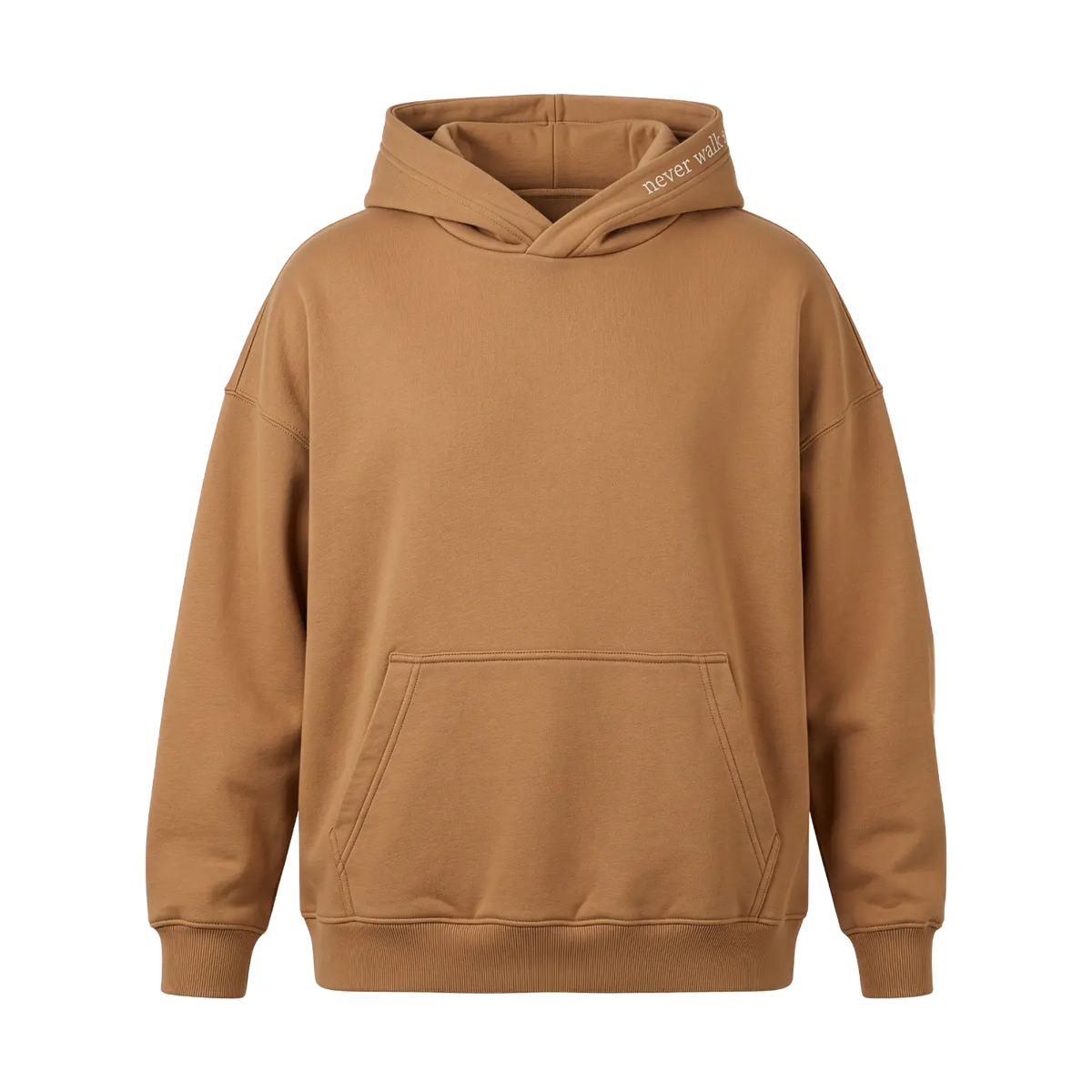 Hoodie Unisex – Never Walk Alone – Mocha Mousse