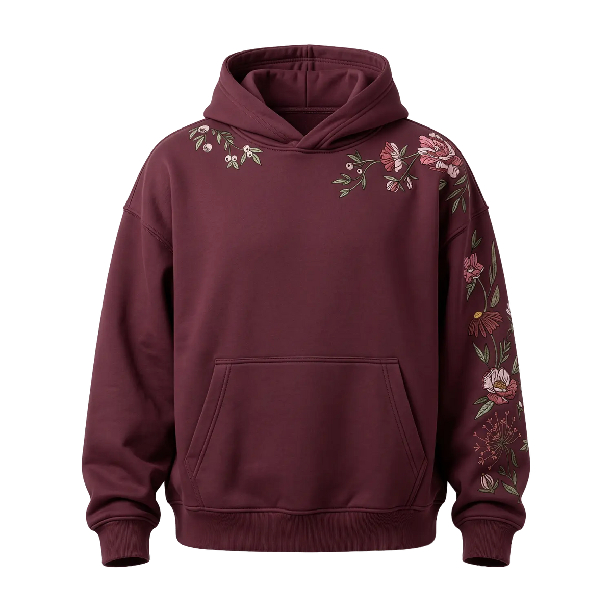Hoodie Unisex – Fleur De Coeur – Red Mahogany