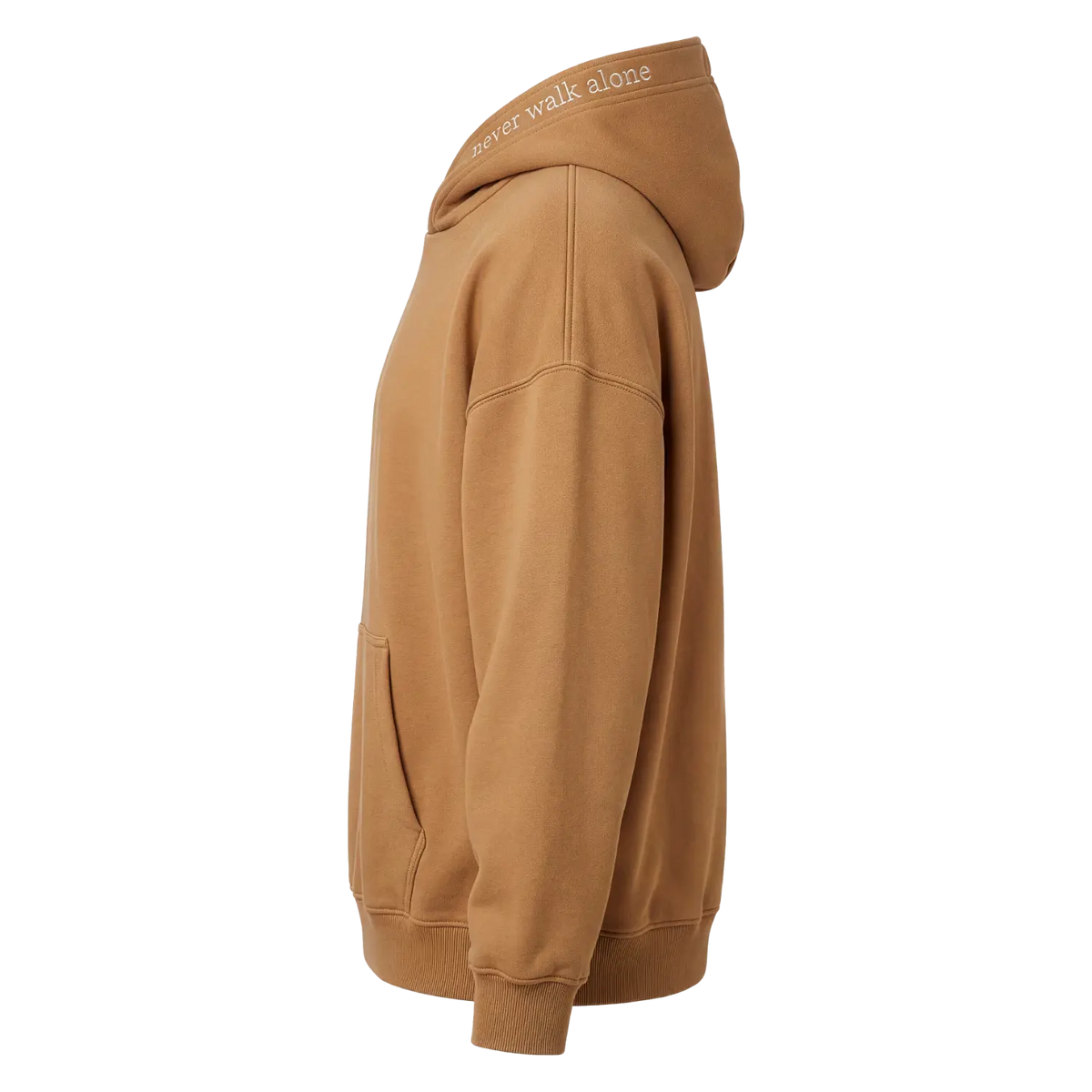 Hoodie Unisex – Never Walk Alone – Mocha Mousse