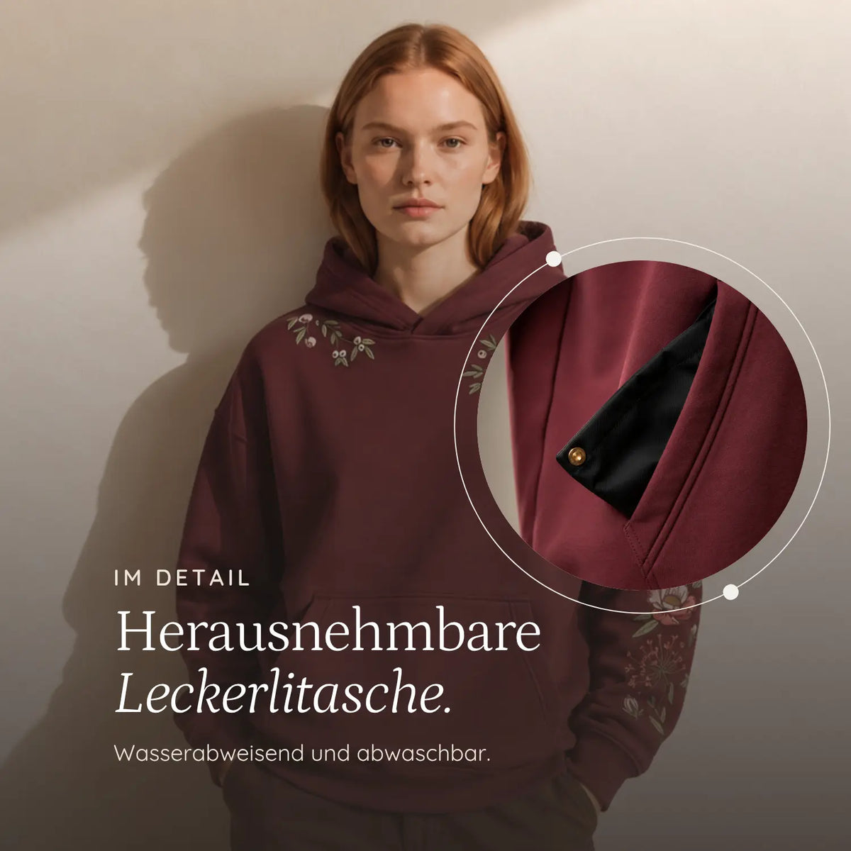 Hoodie Unisex – Fleur De Coeur – Red Mahogany